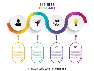 Infographic design vector and marketing icons can be used for workflow layout, diagram, annual report, web design. Business concept with 4 options, steps or processes.