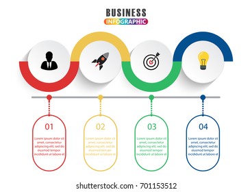 Infographic design vector and marketing icons can be used for workflow layout, diagram, annual report, web design. Business concept with 4 options, steps or processes.