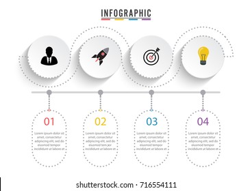 Infographic design vector and marketing icons can be used for workflow layout, diagram, annual report, web design. Business concept with 4 options, steps or processes.