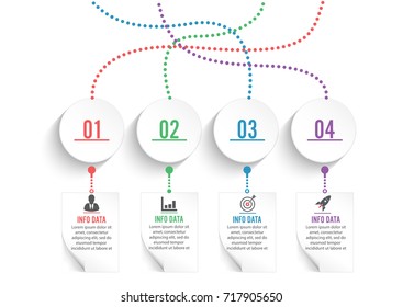 Infographic design vector and marketing icons can be used for workflow layout, diagram, annual report, web design. Business concept with 4 options, steps or processes.