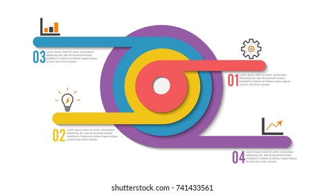 Infographic design vector and marketing icons can be used for workflow layout, diagram, annual report, web design. Business concept with 4 options, steps or processes.