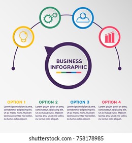 Infographic design vector and marketing icons can be used for workflow layout, diagram, annual report, web design. Business concept with 4 options, steps or processes.