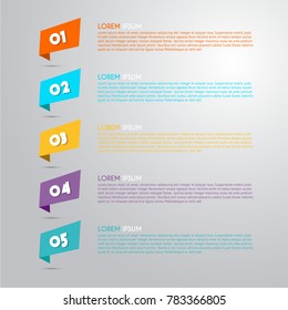 Infographic design vector and marketing icons can be used for workflow layout, diagram, annual report, web design. Business concept with 5 options, steps or processes
