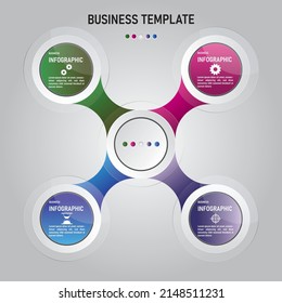 Infographic design vector, paper art style and marketing icons can be used for workflow layout, diagram, reports, web design. Business concept with 4 options, steps or processes.