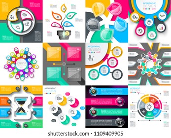 Infographic design vector sets used for workflow layout.