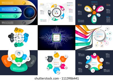 Infographic design vector sets used for workflow layout.