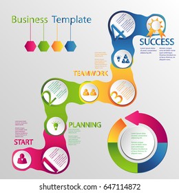 Infographic design vector with steps for success.