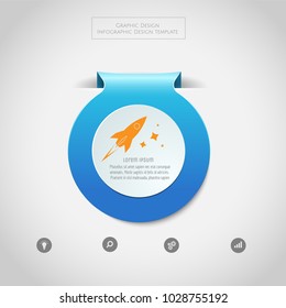 Infographic design vector sticker. Transparent shadow background and icon.