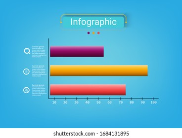 Infographic design vector template 3 point banner for workflow layout, diagram, banner, web design. Infographic business concept graph with options, parts, steps or processes abstract background.