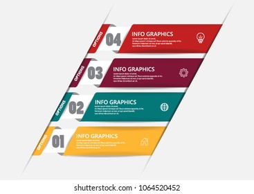 Infographic design vector template and marketing icons can be used for workflow layout, diagram, annual report, web design.  with 4 options, map, in white background.