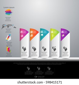 Infographic design vector and template marketing icons and  Business concept with number  options, steps or processes.