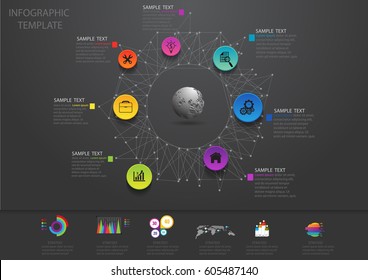 Infographic design vector and template marketing icons and  Business concept with number  options, steps or processes.