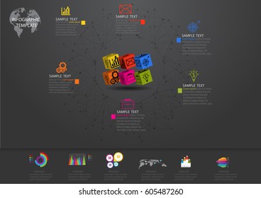 Infographic design vector and template marketing icons and  Business concept with number  options, steps or processes.