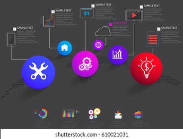 Infographic design vector and template marketing icons and  Business concept with number  options, steps or processes.