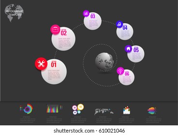Infographic design vector and template marketing icons and  Business concept with number  options, steps or processes.