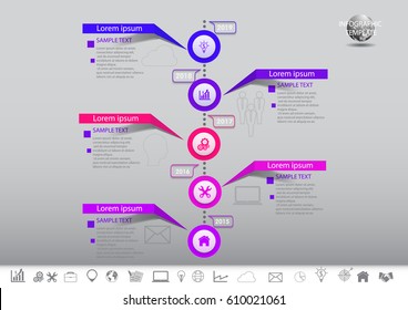 Infographic design vector and template marketing icons and  Business concept with number  options, steps or processes.