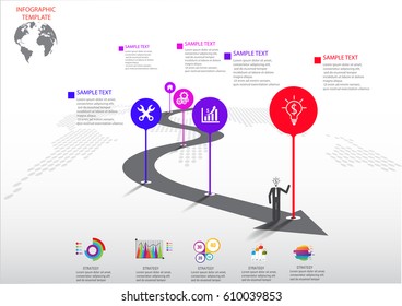 Infographic design vector and template marketing icons and  Business concept with number  options, steps or processes.