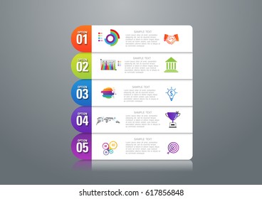 Infographic design vector and template marketing icons and  Business concept with number  options, steps or processes.