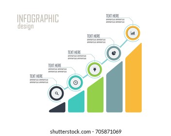 Infographic design vector.Business concept with 5 options, steps or processes.