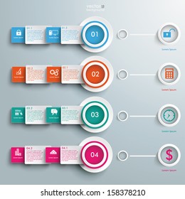 Infographic design white circles on the grey background. Eps 10 vector file.