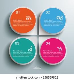 Infographic design white circles on the grey background. Eps 10 vector file.