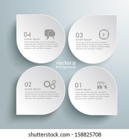 Infographic design white circles on the grey background. Eps 10 vector file.