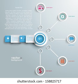 Infographic design white circles on the grey background. Eps 10 vector file.