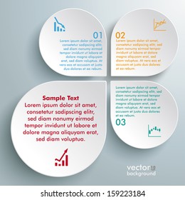 Infographic design white circles on the grey background. Eps 10 vector file.