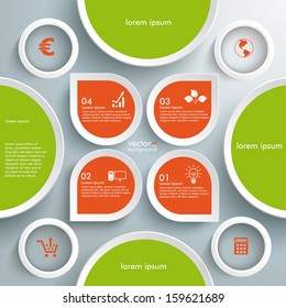Infographic design white circles on the grey background. Eps 10 vector file.