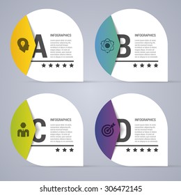 Infographic design white circles on the grey background. Modern vector illustration