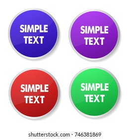 Infographic design white circles . Vector glossy buttons. Glass banner colorful set. Vector collection of color glossy spheres isolated on white