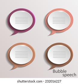 Infographic design with white communication bubbles on the blue background.