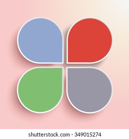 Infographic design white drops on the rose background. Eps 10 vector file.