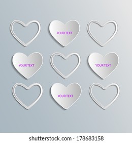 Infographic design with white hearts