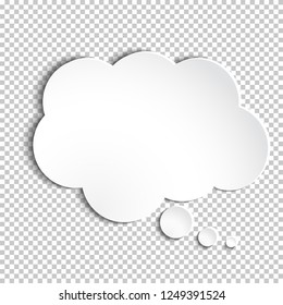 Infographic design white paper thought bubble on the checked background. Eps 10 vector file.