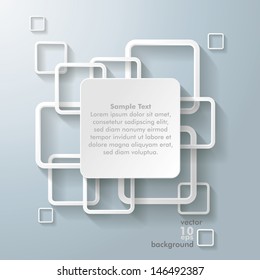 Infographic design with white rectangle squares on the grey background. Eps 10 vector file.