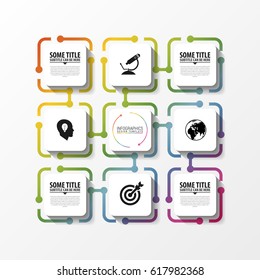 Infographic design with white rectangle squares. Vector illustration