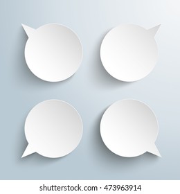 Infographic design with white speech bubbles on the gray background. Eps 10 vector file.
