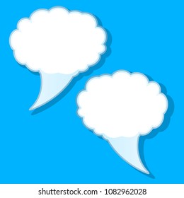 infographic design white thought bubble on blue background. Vector, Illustration