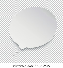 Infographic design white thought bubble on checked transparent background. Vector illustration. Eps 10 vector file.