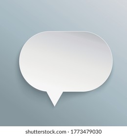 Infographic design white thought bubble on blue grey background. Vector illustration. Eps 10 vector file.