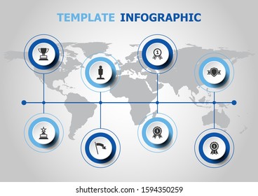 Infographic design with winner icons, stock vector