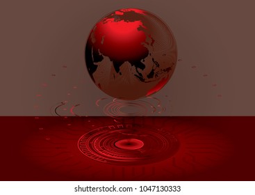 The info-graphic design word map in laser 3d concept of global business, Global business in 3d laser, Eps 10 vector