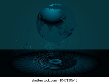 The info-graphic design word map in laser 3d concept of global business, Global business in 3d laser, Eps 10 vector