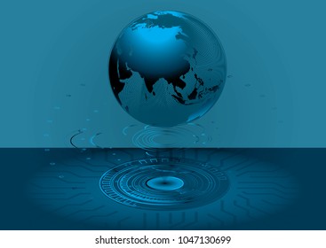 The info-graphic design word map in laser 3d concept of global business, Global business in 3d laser, Eps 10 vector