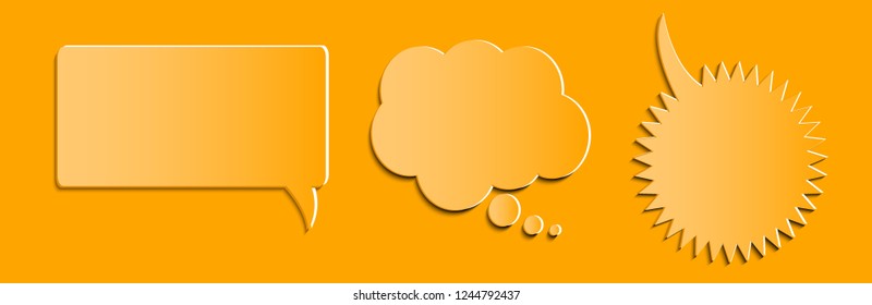 Infographic design yellow paper thought bubble on the yellow background. Eps 10. Vector illustration.