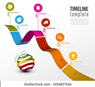 Infographic Diagonal Timeline Report Template