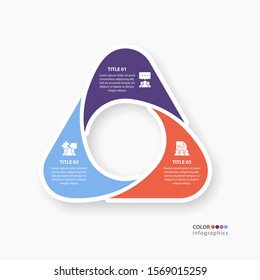 Infographic diagram 3 part. Page template with four steps or parameters, the scheme of the process. EPS 10.