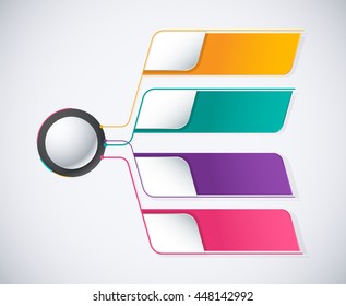 Infographic diagram 4 color of choice background. Organization diagram for business corporate. Diagram template. vector illustration