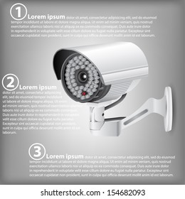 Infographic Diagram of CCTV Security Camera, Vector Illustration EPS 10, For Business and Technology Concept.